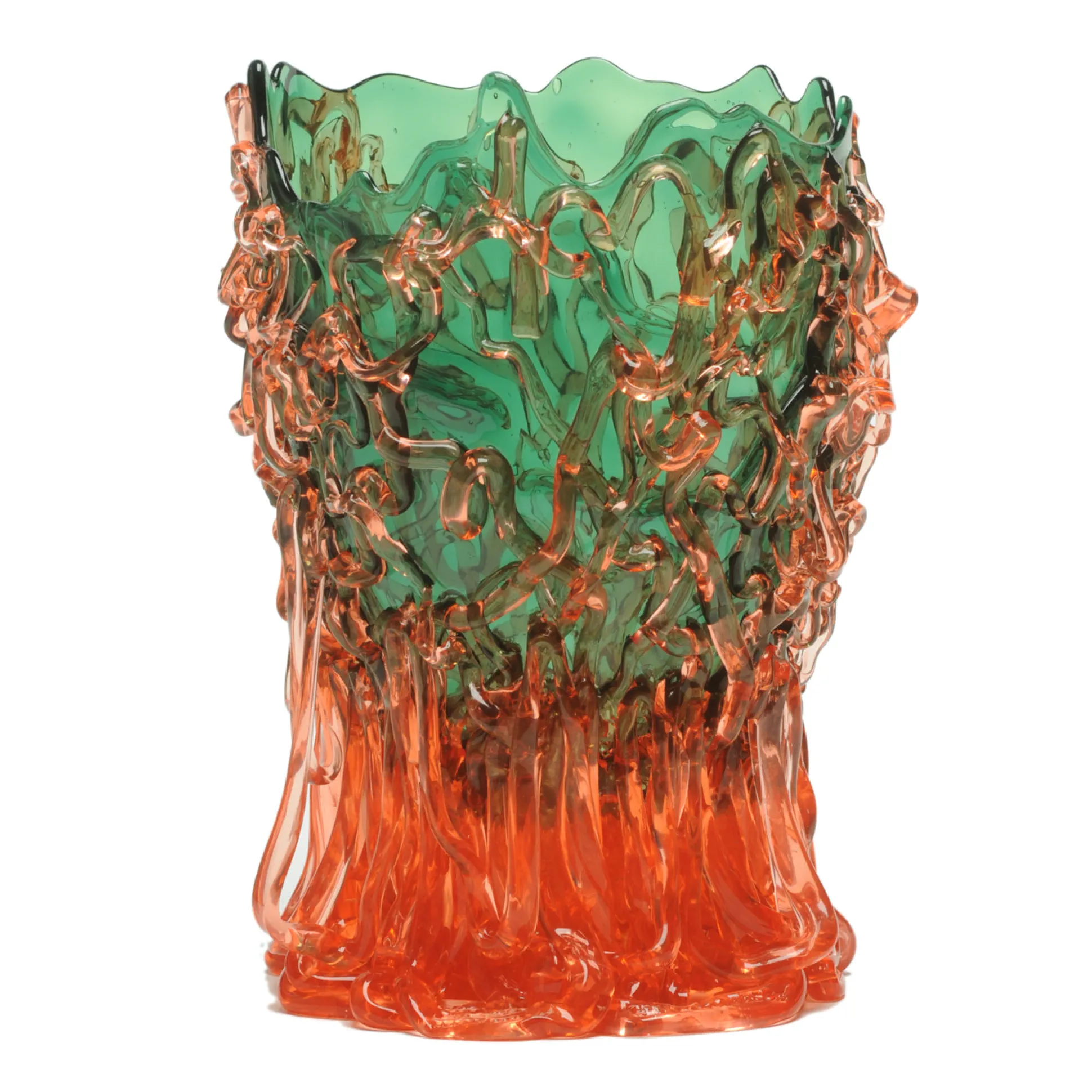 medusa_vase__bottle_green_0.webp Medusa Vase - Bottle Green And Clear Ruby