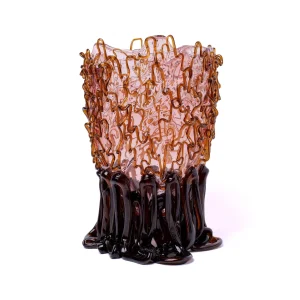 Medusa Vase - Clear Pink And Clear Brown