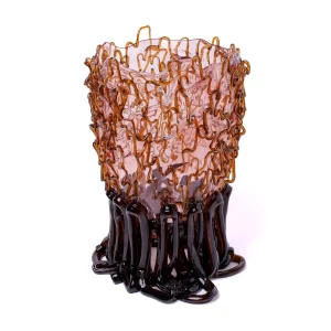 Medusa Vase - Clear Pink And Clear Brown