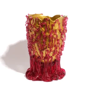 Medusa Vase - Gold, Clear Fuchsia