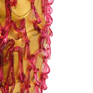 Medusa Vase - Gold, Clear Fuchsia