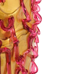 Medusa Vase - Gold, Clear Fuchsia