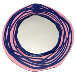 Mirror - Clear Antique Pink And Matt Blue