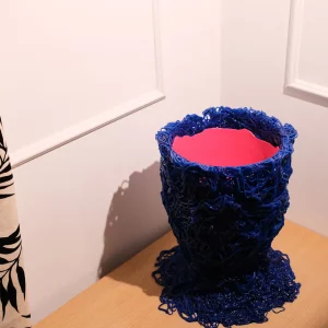 Moss Vase - Clear Blue, Matt Blue And Matt Fuchsia