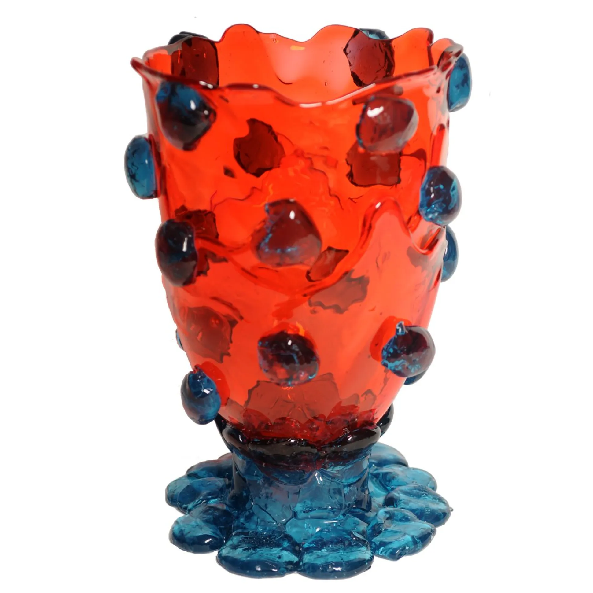 nugget_vase__red_light_bl_0.webp Nugget Vase - Red, Light Blue