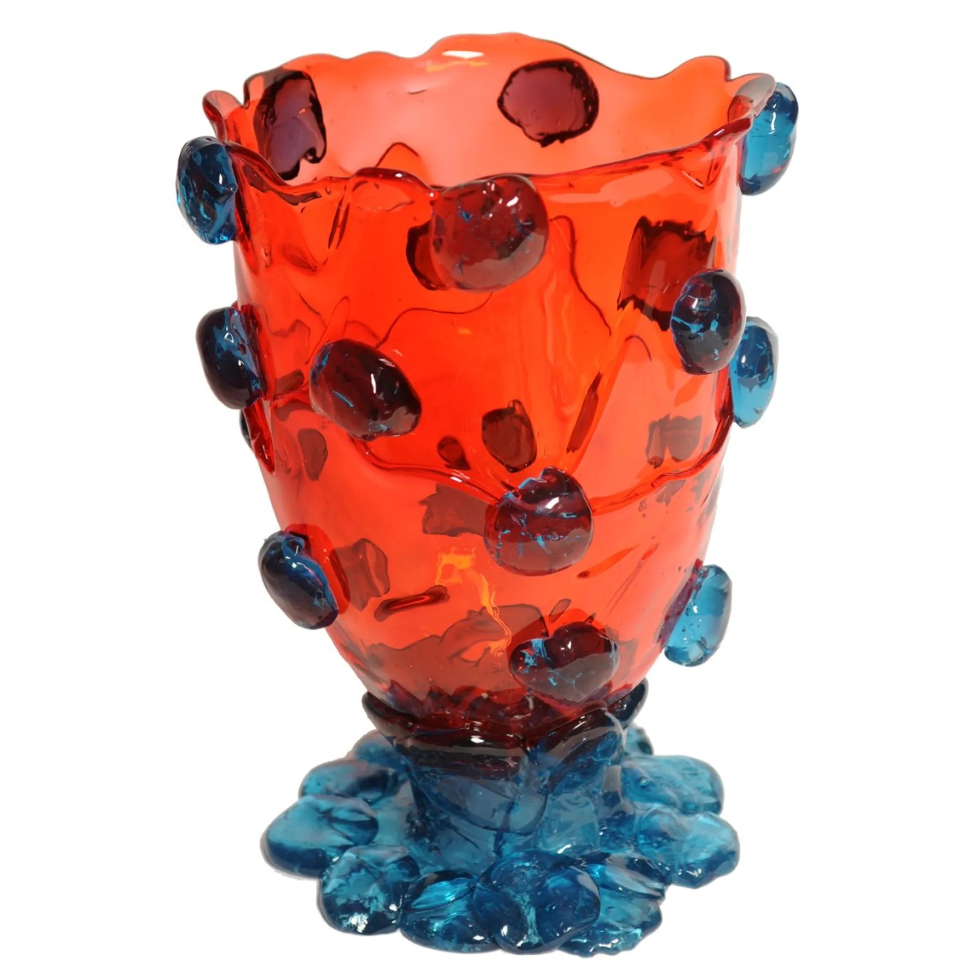 nugget_vase__red_light_bl_1.webp Nugget Vase - Red, Light Blue