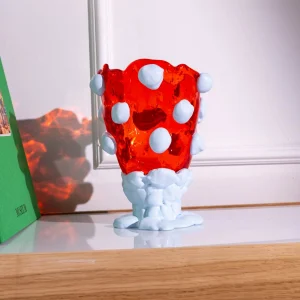 Nugget Vase - Red, Pastel Blue
