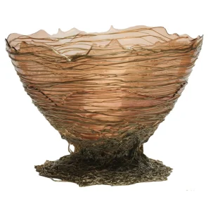 Ogiva Vase - Clear Antique Pink And Bronze