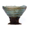 Ogiva Vase - Clear Aqua, Brown