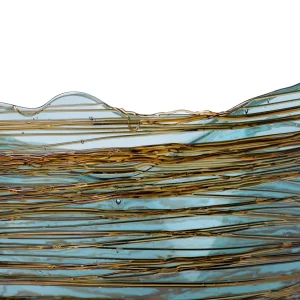 Ogiva Vase - Clear Aqua, Brown