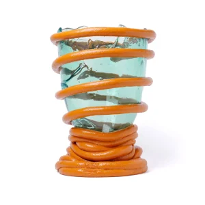 Pompitu I Vase - Aqua, Ochre