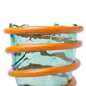 Pompitu I Vase - Aqua, Ochre