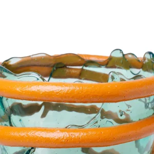 Pompitu I Vase - Aqua, Ochre