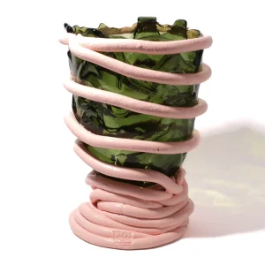 Pompitu I Vase - Bottle Green, Salmon