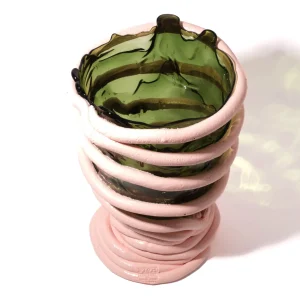 Pompitu I Vase - Bottle Green, Salmon