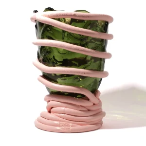Pompitu I Vase - Bottle Green, Salmon