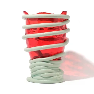 Pompitu I Vase - Red, Aqua