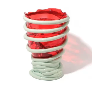 Pompitu I Vase - Red, Aqua