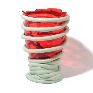 Pompitu I Vase - Red, Aqua