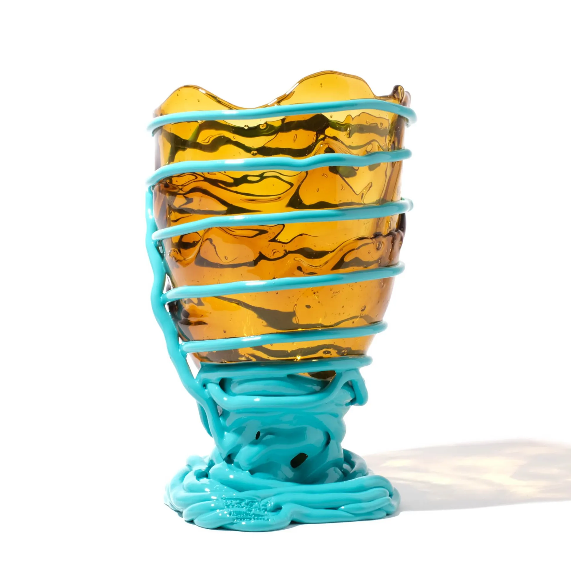 pompitu_ii_vase__clear_am_4.webp Pompitu II Vase - Clear Amber And Matt Turquoise