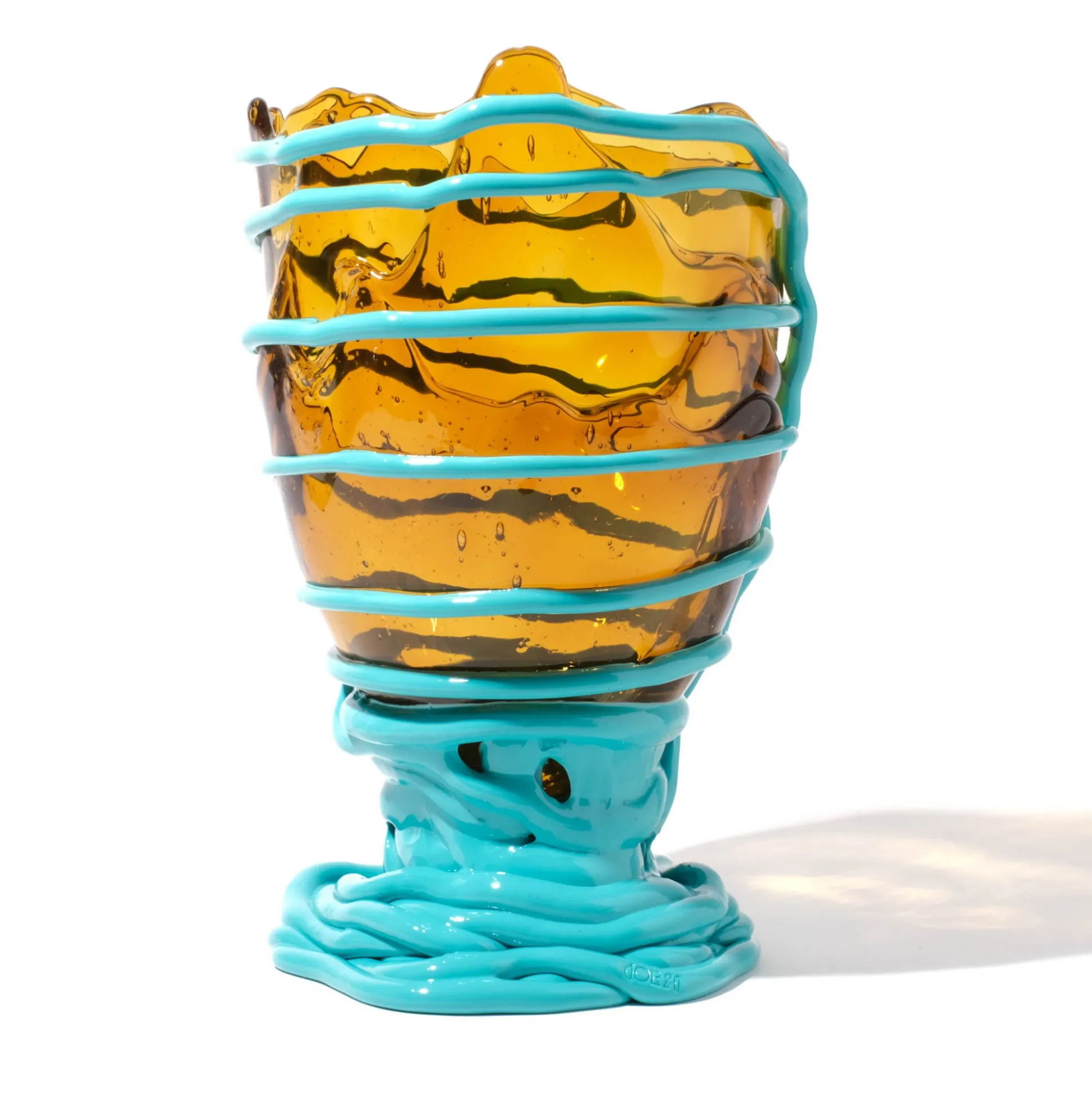 pompitu_ii_vase__clear_am_5.webp Pompitu II Vase - Clear Amber And Matt Turquoise