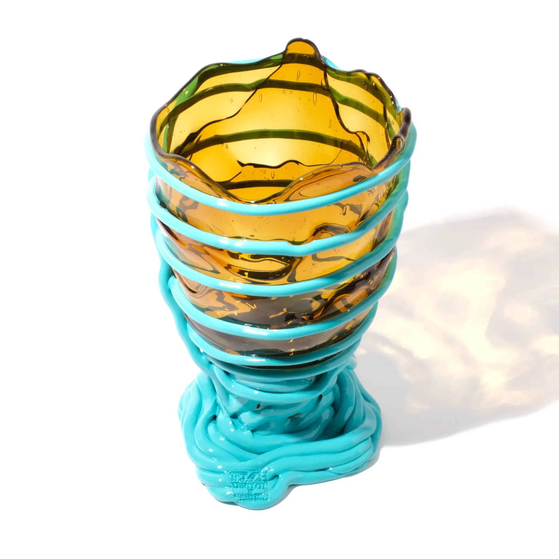 pompitu_ii_vase__clear_am_6.webp Pompitu II Vase - Clear Amber And Matt Turquoise
