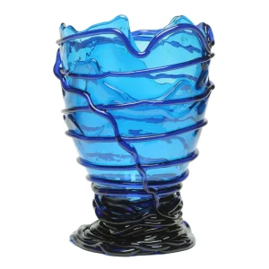 Pompitu II Vase - Clear Blue, Dark Blue