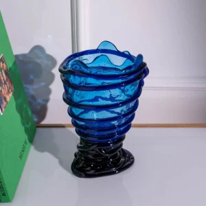 Pompitu II Vase - Clear Blue, Dark Blue