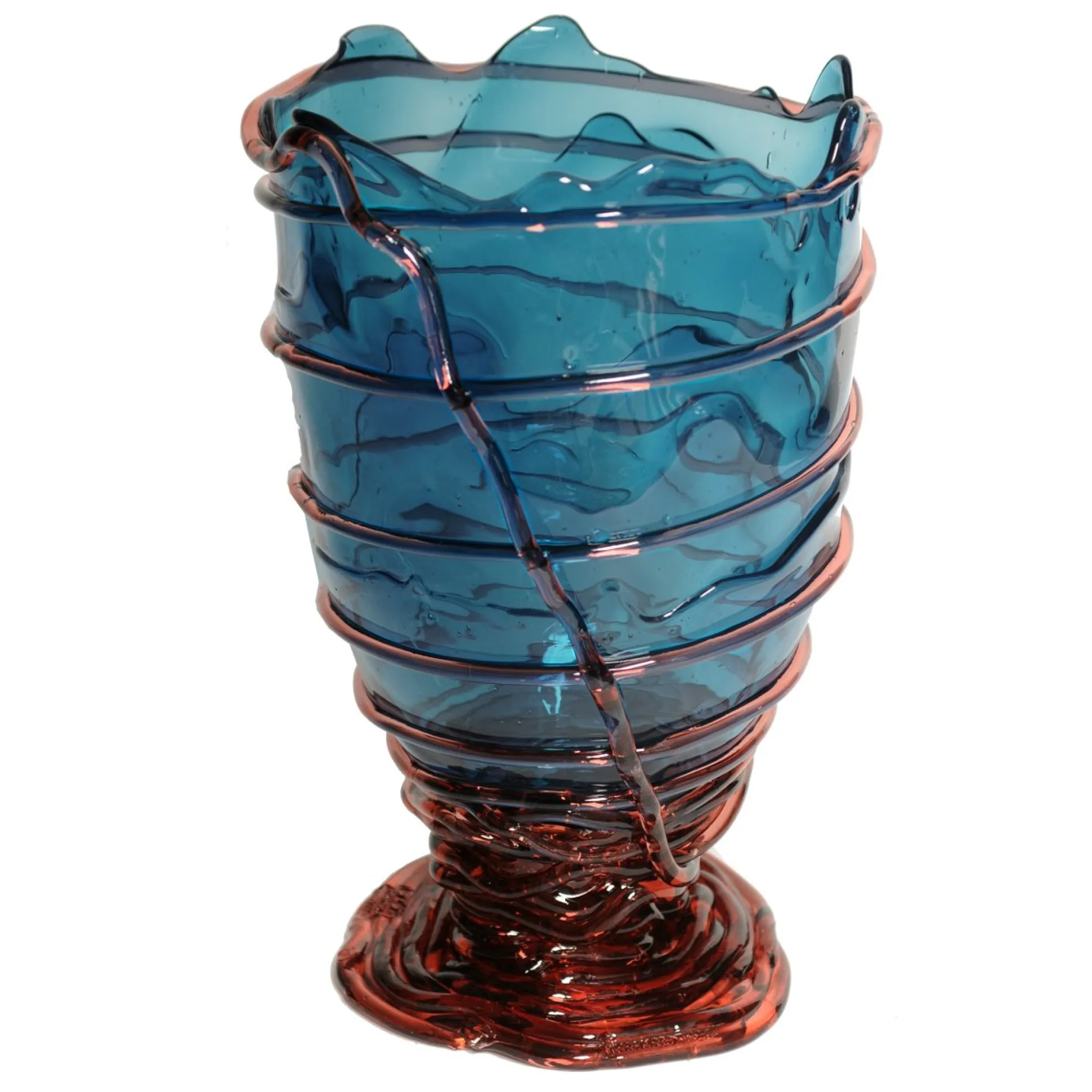 pompitu_ii_vase__clear_em_0.webp Pompitu II Vase - Clear Emerald And Clear Rose Pink