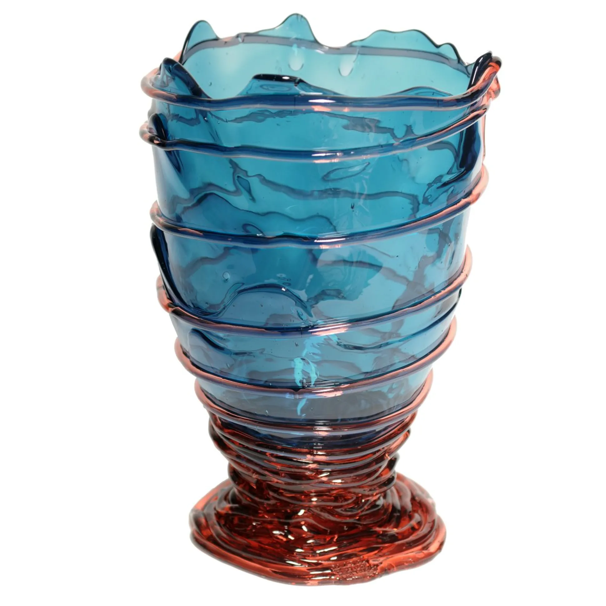pompitu_ii_vase__clear_em_1.webp Pompitu II Vase - Clear Emerald And Clear Rose Pink