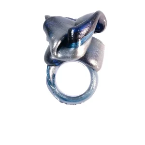 Ribbon Ring - Blue And Silver