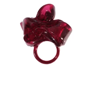 Ribbon Ring - Clear Fuchsia 3