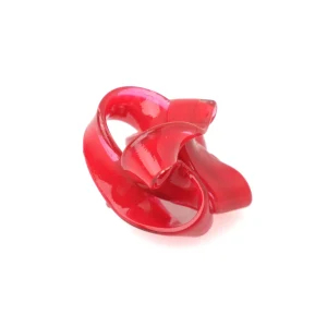 Ribbon Ring - Matt Coral, Clear Pink
