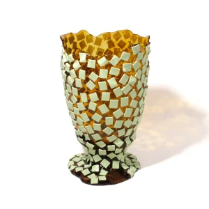 Rock Vase - Clear Amber, Mint