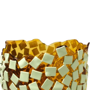 Rock Vase - Clear Amber, Mint