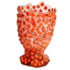 Rock Vase - Clear Antique Pink and Matt Orange