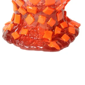 Rock Vase - Clear Antique Pink and Matt Orange