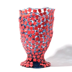 Rock Vase - Clear Light Blue And Matt Sorbet