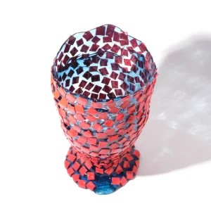 Rock Vase - Clear Light Blue And Matt Sorbet
