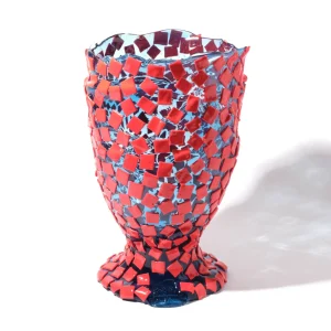 Rock Vase - Clear Light Blue And Matt Sorbet