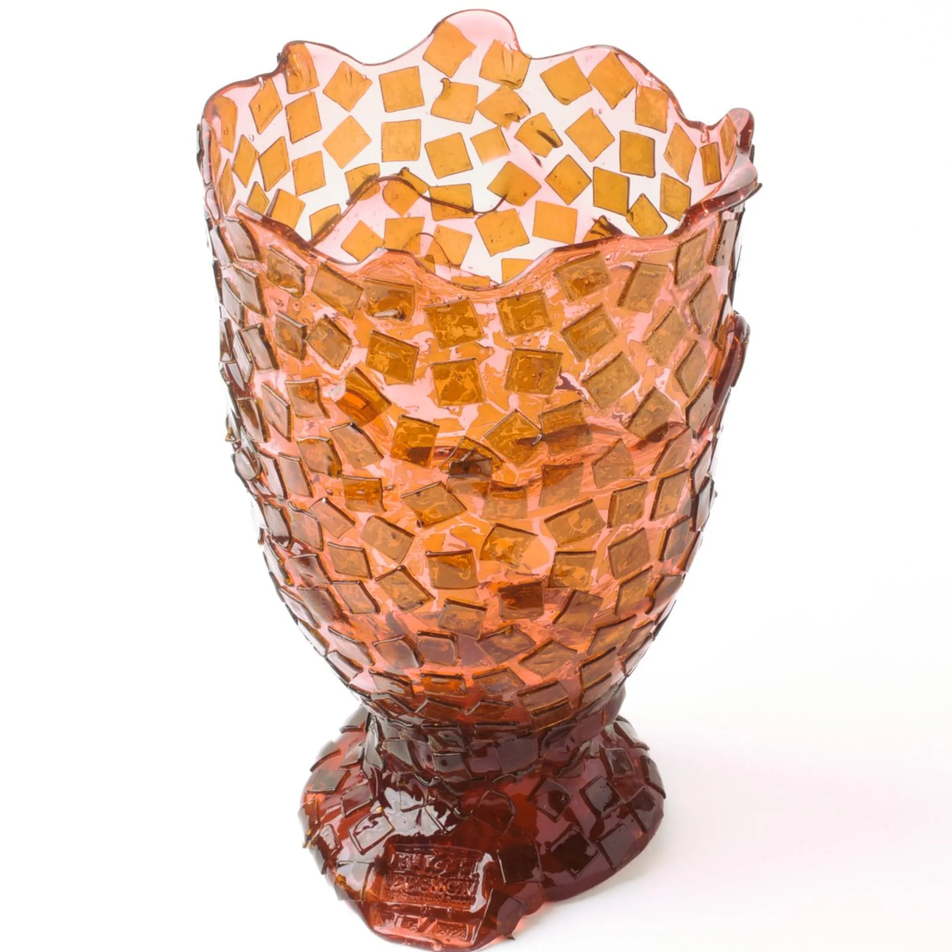 rock_vase__clear_pink_and_1.webp Rock Vase - Clear Pink And Clear Brown