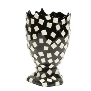 Rock Vase - Matt Black, White