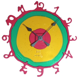 Round The Clock - Clear Amber, Emerald Green And Matt Fuchsia