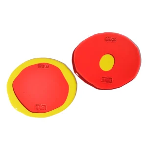 Set of 2 Table-Mates Small - Clear Red And Matt Fluo Yellow