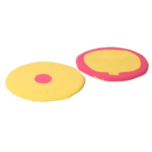Set of 2 Table-Mates Small - Matt Pastel Yellow And Matt Fuchsia