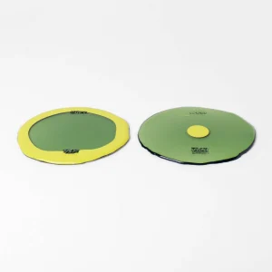Set of 2 Table-Mates Small - Clear Bottle Green, Fluo Yellow