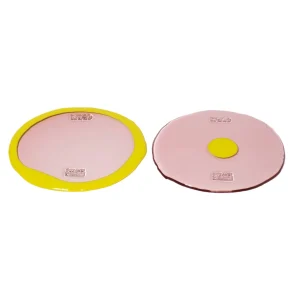 Set of 2 Table-Mates Small - Clear Antique Pink, Fluo Yellow
