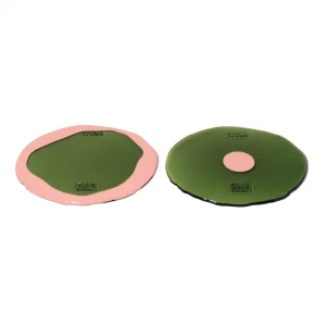 Set of 2 Table-Mates Small - Clear Bottle Green, Salmon