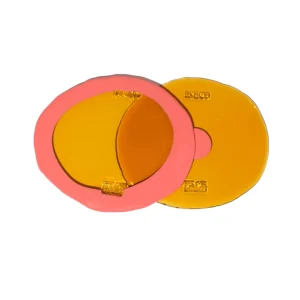 Set of 2 Table-Mates Small - Clear Amber, Dark Salmon