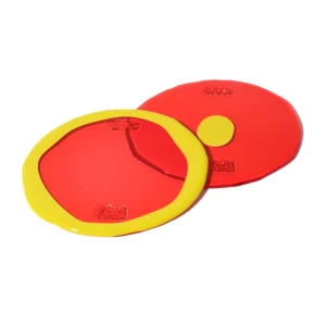 Set of 2 Table-Mates Small - Clear Red And Matt Fluo Yellow